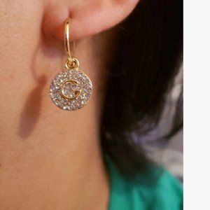 Chic Rhinestone letter G Drop Earrings